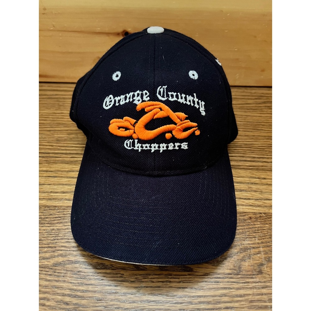 Vintage Orange County Choppers Hat Navy Blue OCC Motorcycle Baseball Cap OS